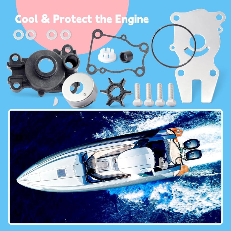 GLOXTED 63D-W0078-01-00 63D-44311-00-00 Water Pump Impeller Kit with Housing Compatible with Yamaha 40 50 60 HP for 2 or 4 Stroke Outboard for Sierra 18-3415 18-3434 Replace 63D-W0078-00-00 63D-W0078-0A-00 - Image 5